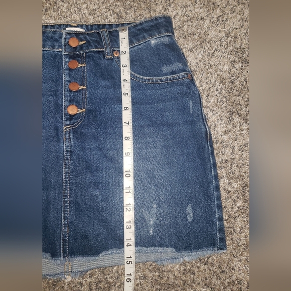 Roxy| Denim Button-Up Mini Skirt - Picture 4 of 6